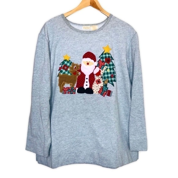 BOBBIE Brooks Santa Christmas Holiday Sweatshirt - Picture 1 of 10